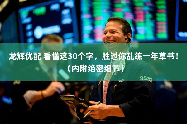 龙辉优配 看懂这30个字，胜过你乱练一年草书！（内附绝密细节）